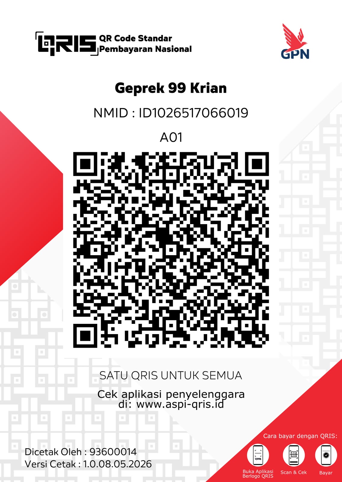 Kode QRIS Geprek 99